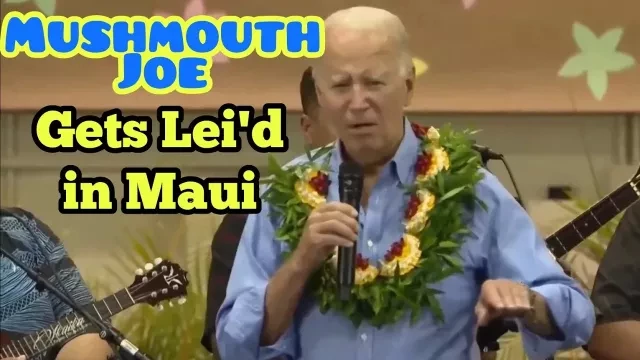 Mushmouth Joe Gets Lei'd in Maui #joebiden #potatus