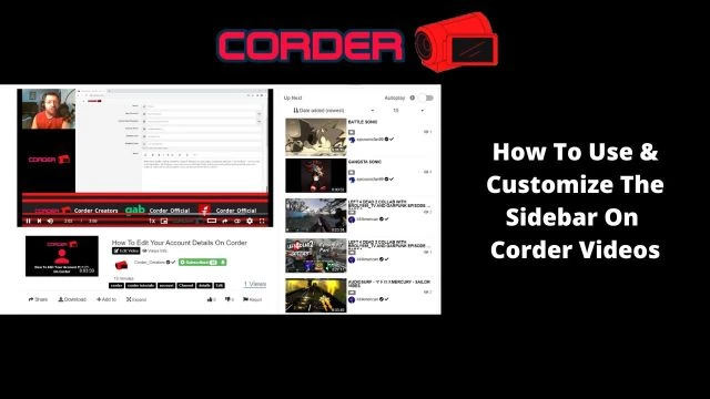How To Use & Customize The Sidebar On Corder Videos