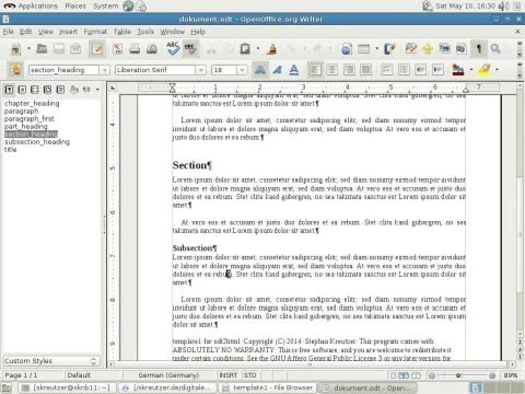 Automatische Erzeugung von HTML, EPUB und PDF aus einem OpenOffice-/LibreOffice-Dokument