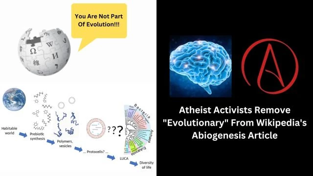 Atheist Activists Remove ''Evolutionary'' From Wikipedia's Abiogenesis Article