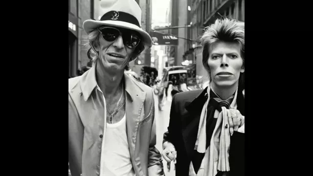 KEITH RICHARDS AND DAVID BOWIE NEW YORK CITY 1978