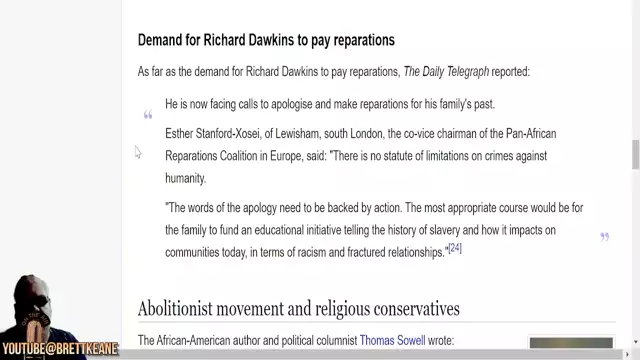 Atheist Richard Dawkins Slave Owning Family Sued For Reparations