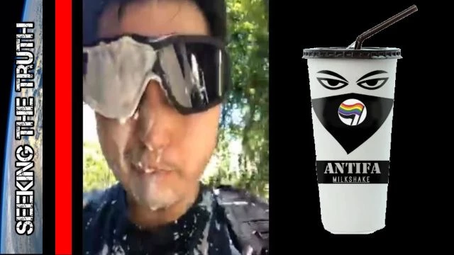 Antifa Throwing Quick-Drying Cement Milkshakes in Portland Oregon (1)