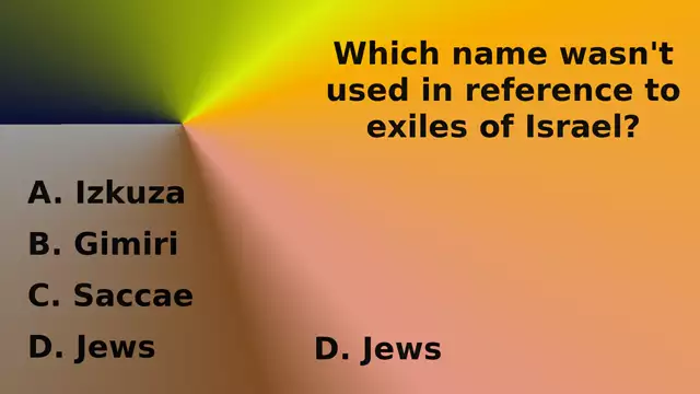 LOST TRIBES OF ISRAEL - TRIVIA 101