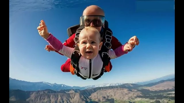 BABY SKYDIVING FREE FALL